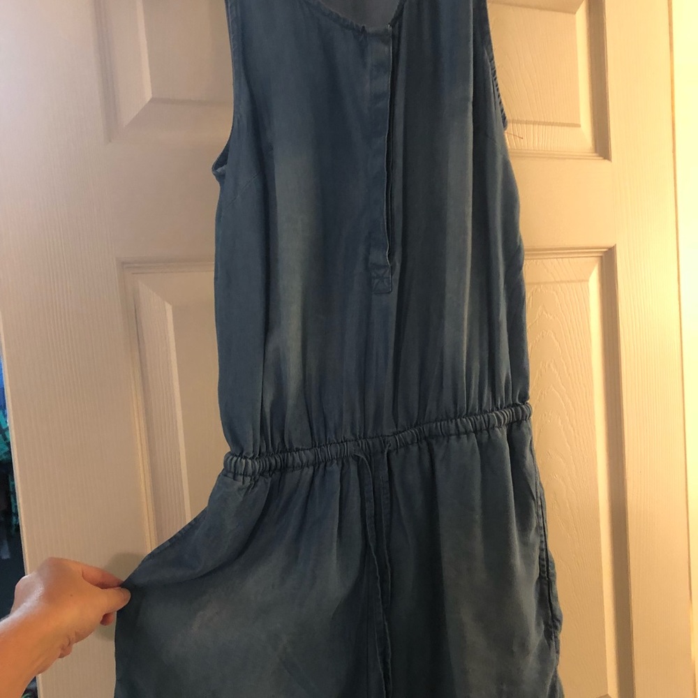 NWOT Blue jean shorts romper